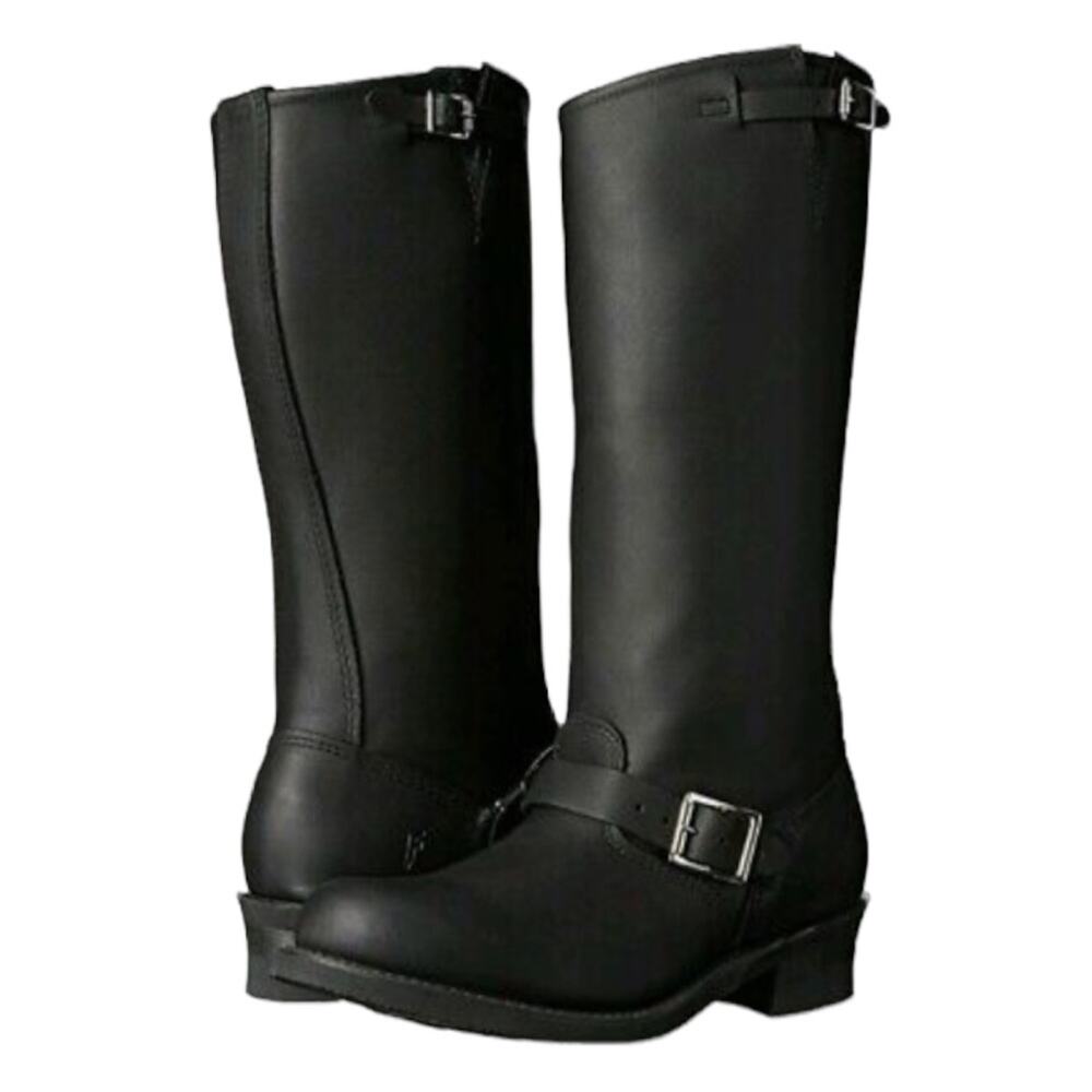 Frye Tall Engineer Boots 15R Black Leather Women’s Size 5 1/2 New With Tags